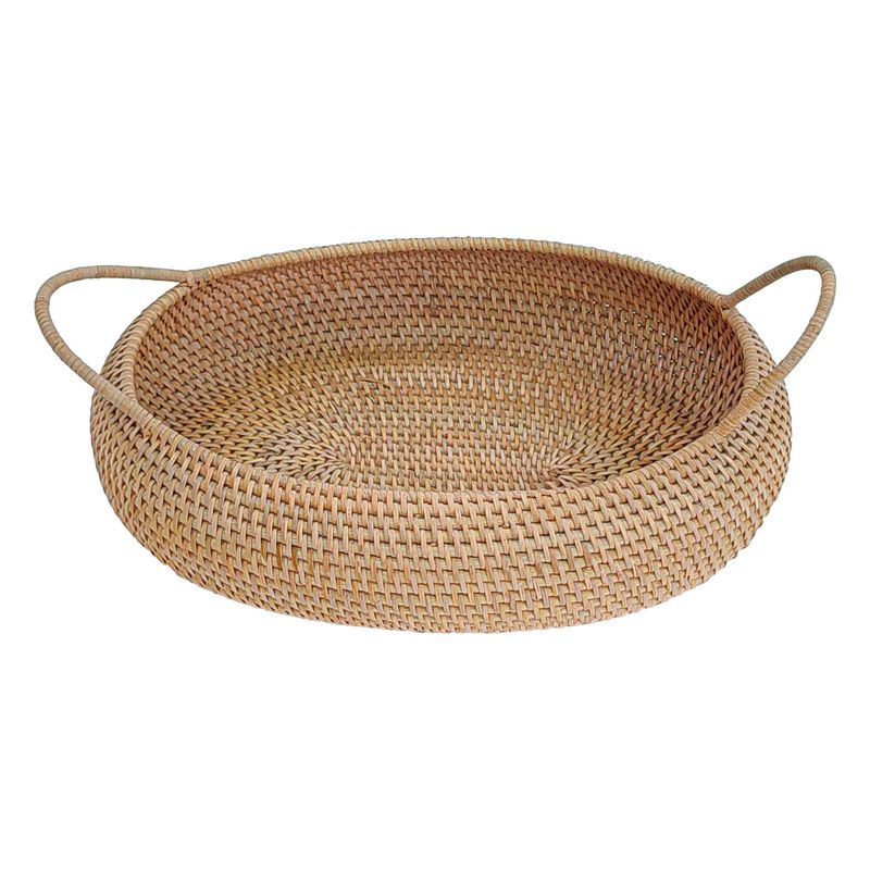 Decorative Rattan Oval Basket With Handle