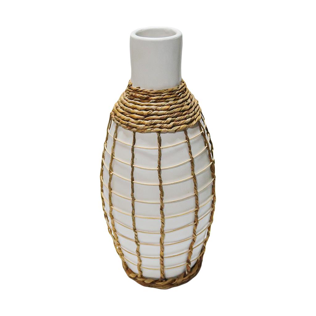 Terracotta sea grass Vase white