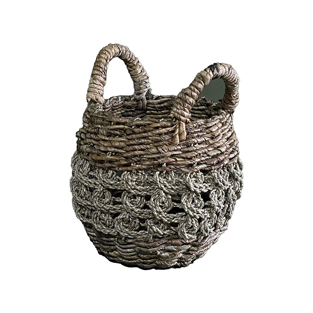 Top Floor Decor  Basket With Handle Cream Antique