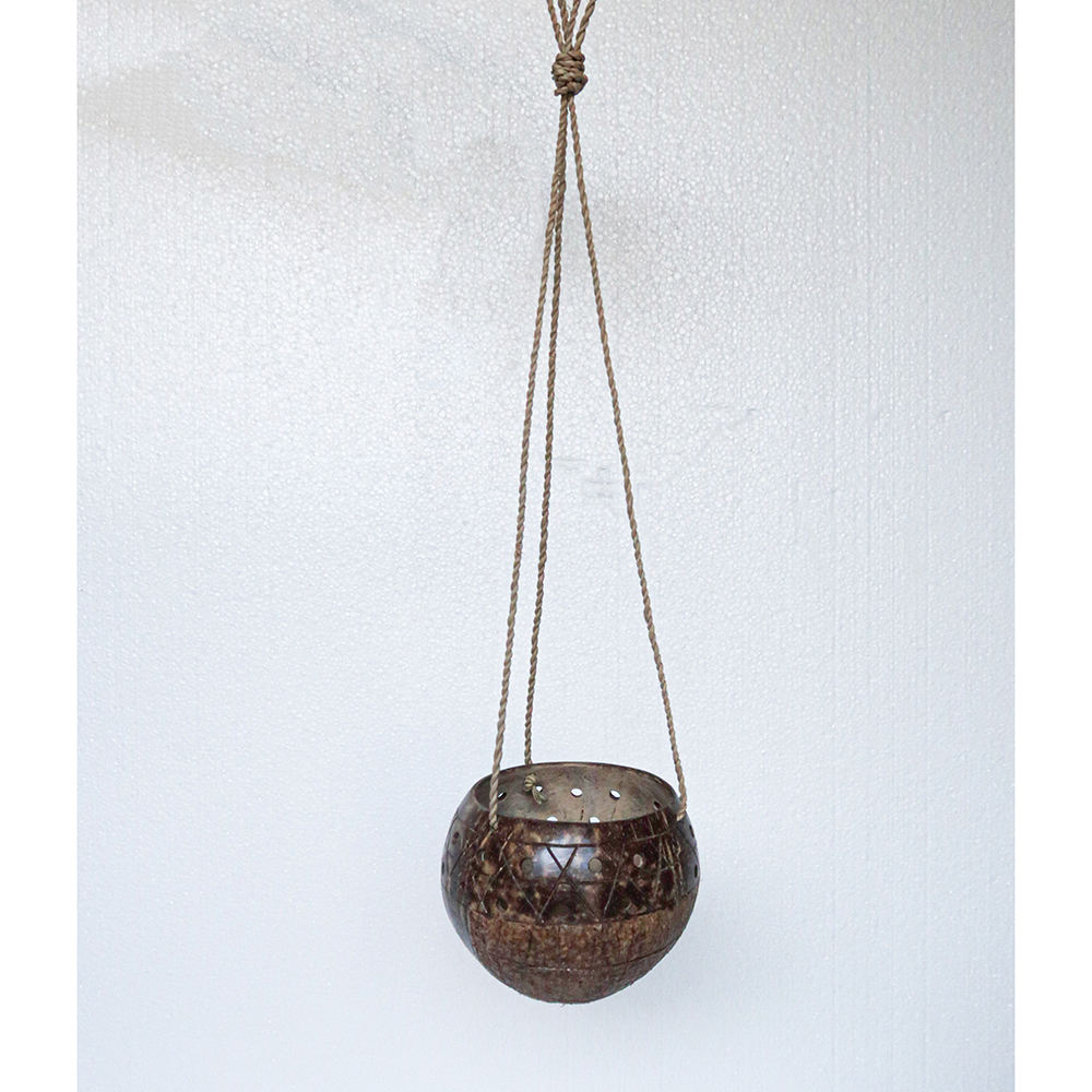 Coconut Shell Rope Bowl Planter Hanging