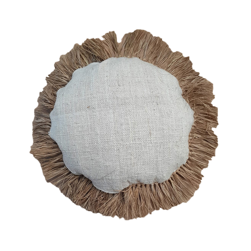 Furniture Seagrass Cloth Round Pillow