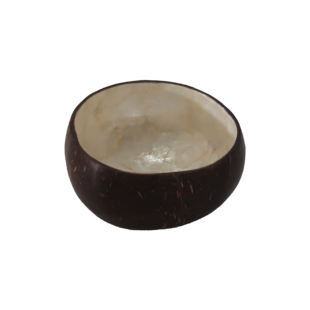 Top Table Decor Coconut Shell Bowl Natural Silver