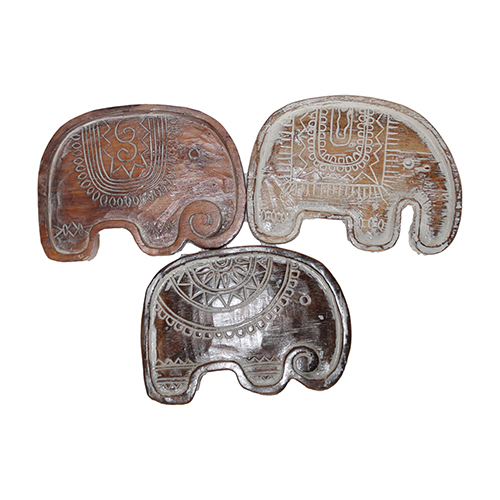 Decorative Albizia Wood Abstract Elephant Assort