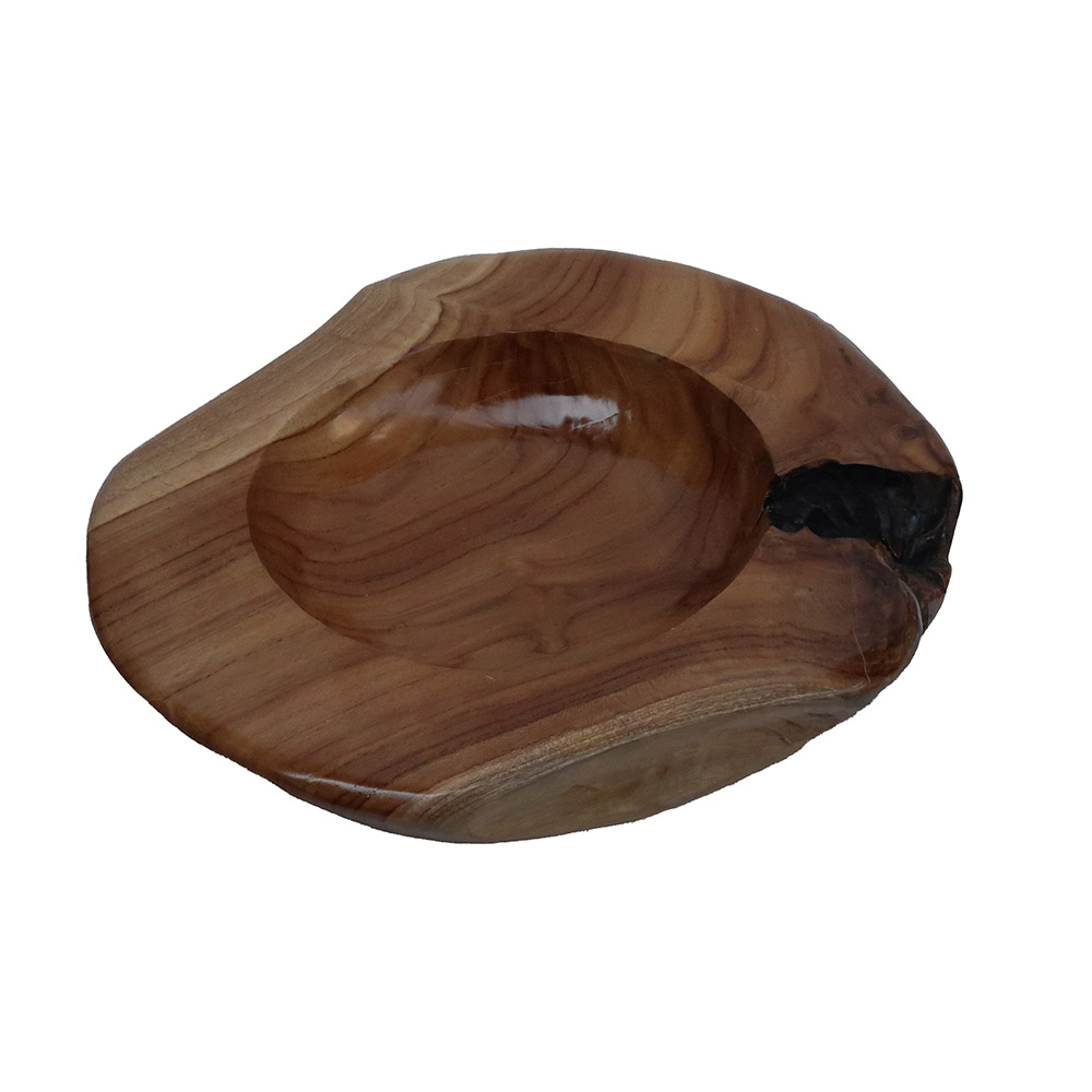 [20236709] Decorative On Table Or Floor Teak Wood Bowl Natural Antique
