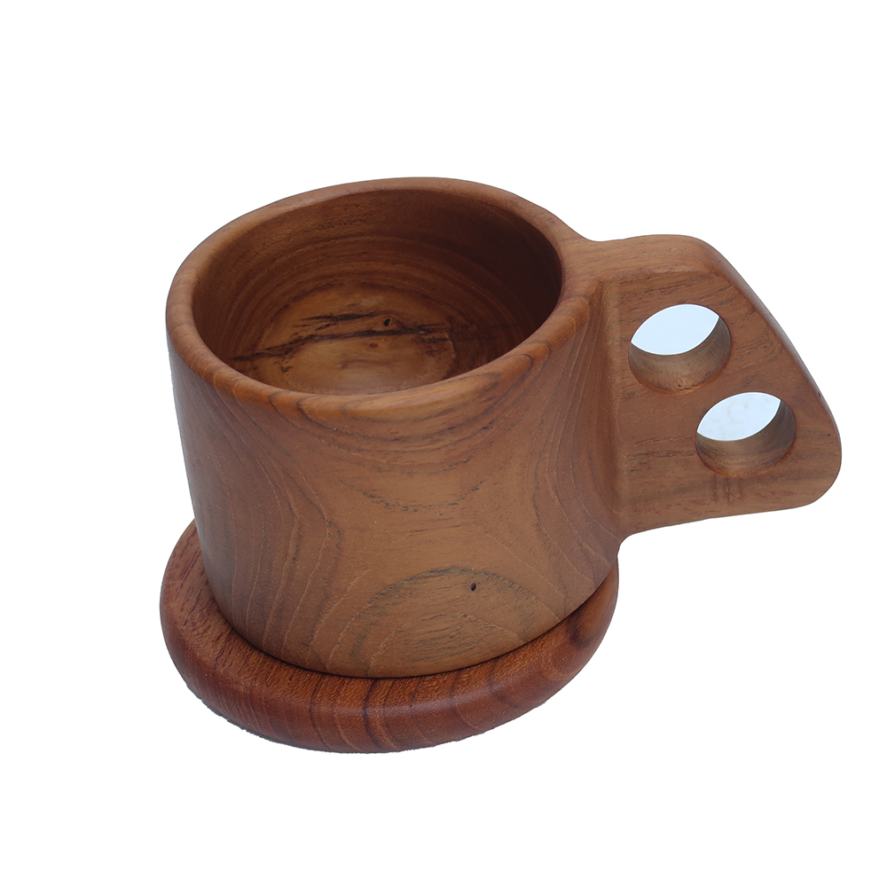 Kichen Ware Teak Wood Drink Cup Antique