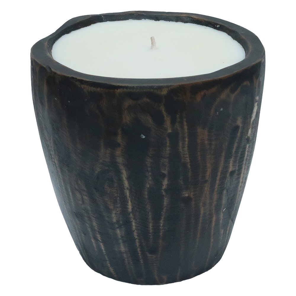 Decorative / Candle Teak Wood  Black Wash Putih