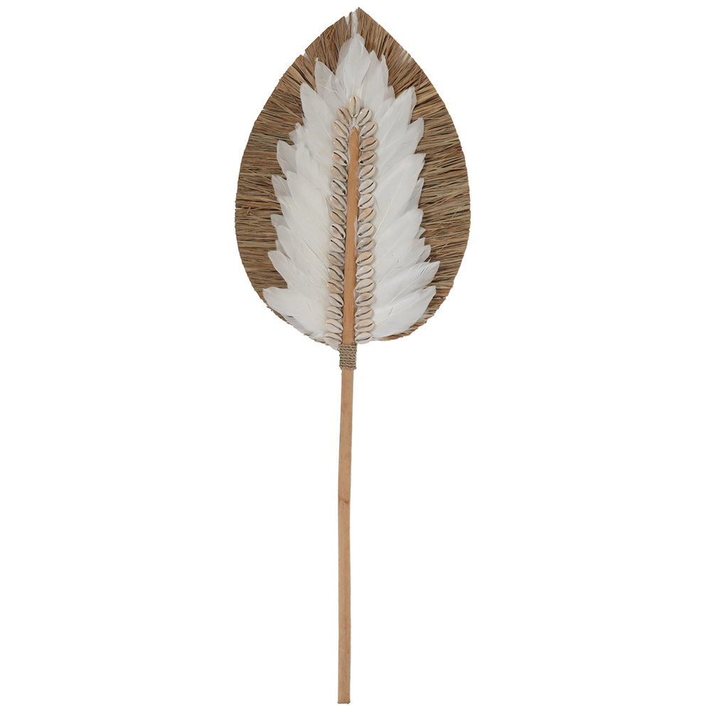 Wall Decor Seagrass Shell Quill  Antique White