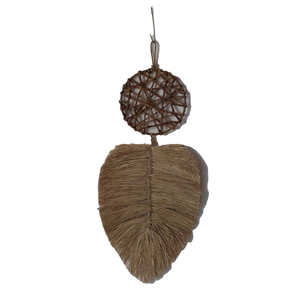 Wall Decor Seagrass Stick Leaf Hanging Antique